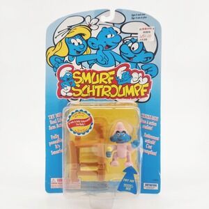 Vintage 1996 Irwin Smurf Schtroumpf Action Figure with Chair Toy‎ New In Box